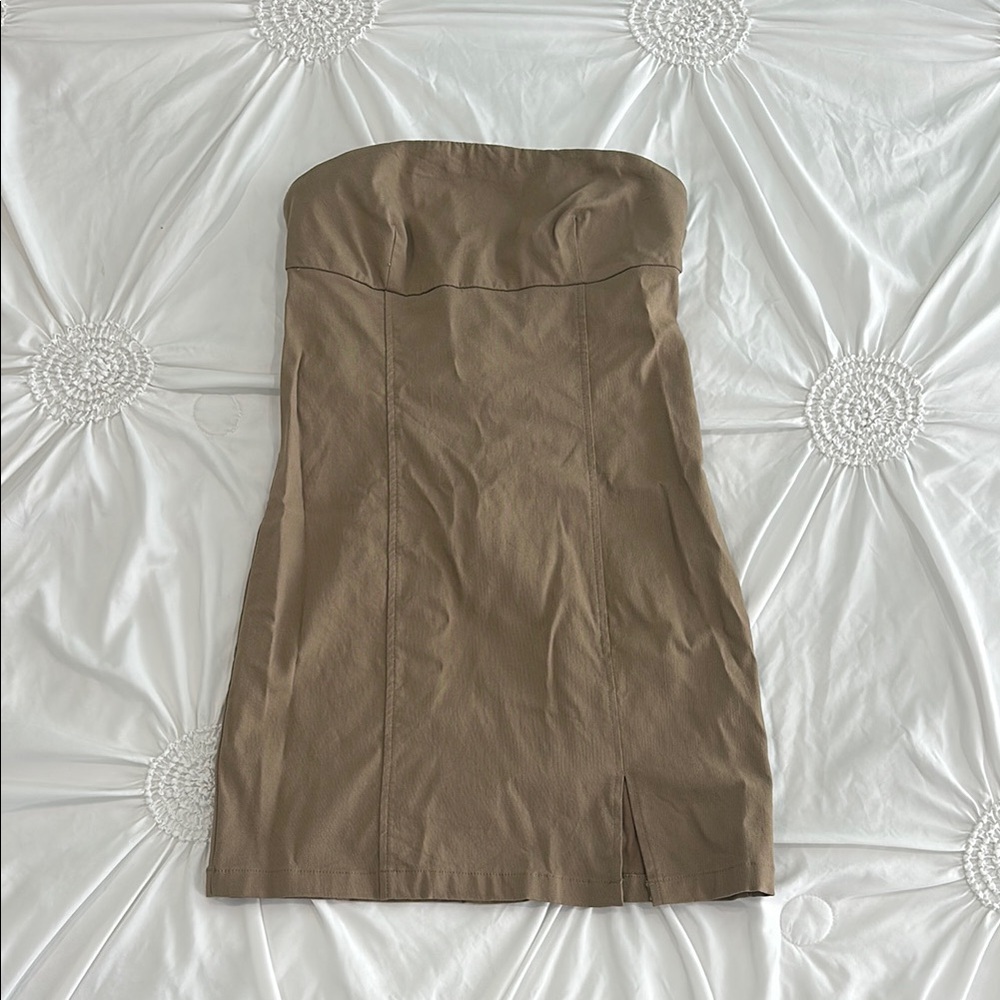 Kendall and Kylie Tan Strapless Dress